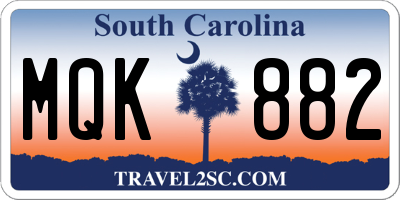 SC license plate MQK882