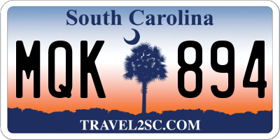 SC license plate MQK894