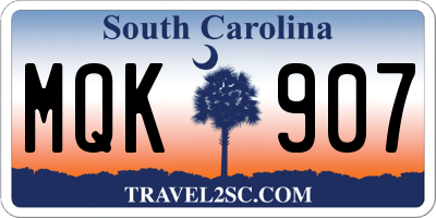 SC license plate MQK907