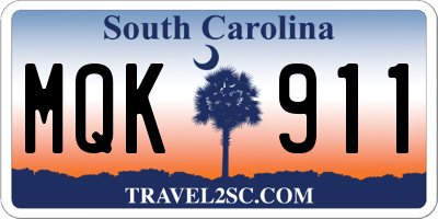 SC license plate MQK911