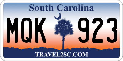 SC license plate MQK923