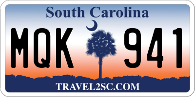 SC license plate MQK941