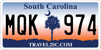 SC license plate MQK974