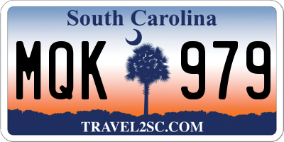 SC license plate MQK979