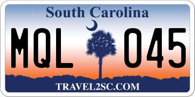 SC license plate MQL045