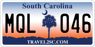 SC license plate MQL046