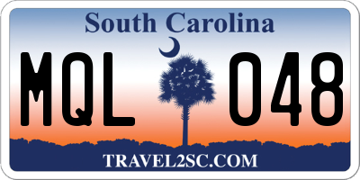 SC license plate MQL048