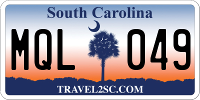 SC license plate MQL049