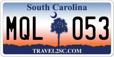 SC license plate MQL053