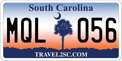 SC license plate MQL056