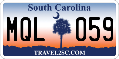 SC license plate MQL059