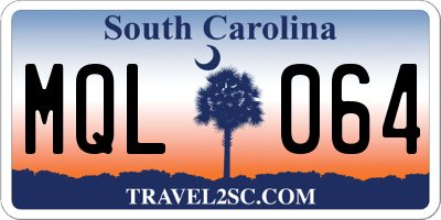 SC license plate MQL064