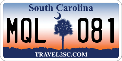 SC license plate MQL081