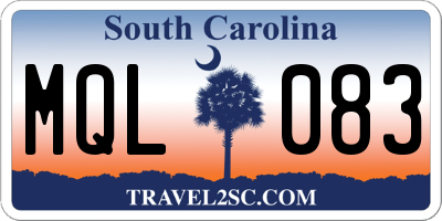 SC license plate MQL083