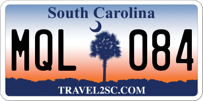 SC license plate MQL084