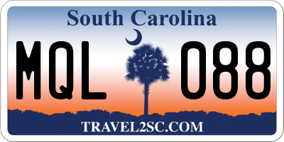 SC license plate MQL088