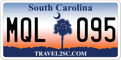 SC license plate MQL095