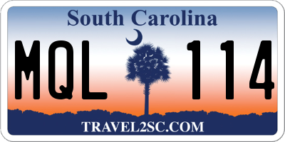 SC license plate MQL114