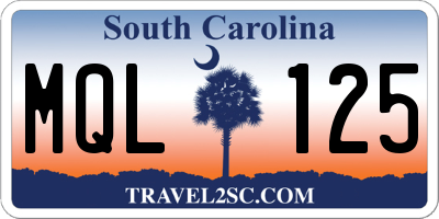 SC license plate MQL125