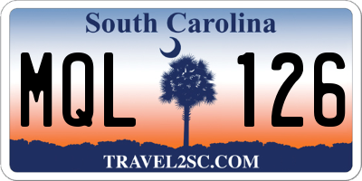 SC license plate MQL126