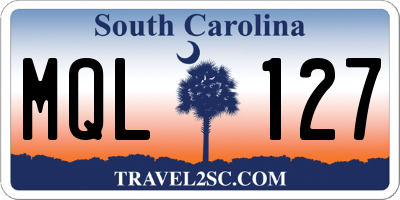 SC license plate MQL127
