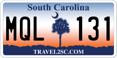 SC license plate MQL131