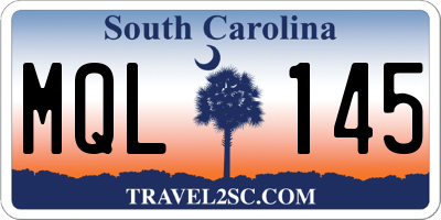 SC license plate MQL145