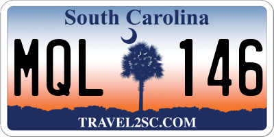 SC license plate MQL146