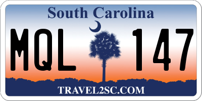SC license plate MQL147
