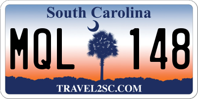 SC license plate MQL148