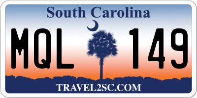 SC license plate MQL149