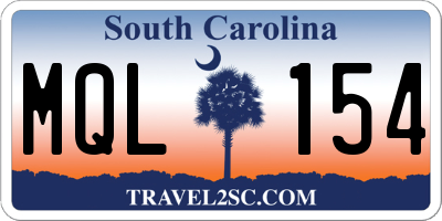 SC license plate MQL154