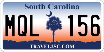 SC license plate MQL156