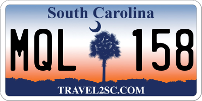 SC license plate MQL158