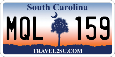 SC license plate MQL159