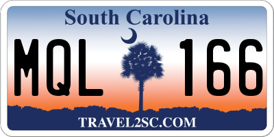 SC license plate MQL166