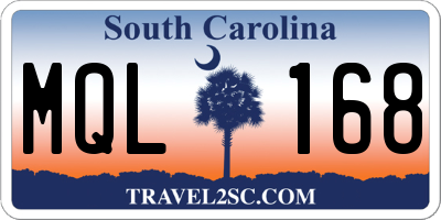 SC license plate MQL168