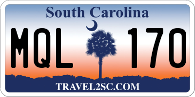 SC license plate MQL170