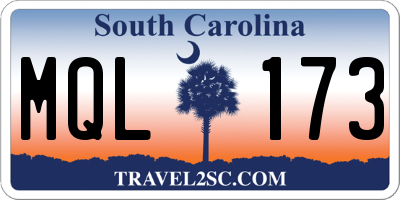 SC license plate MQL173