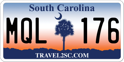 SC license plate MQL176
