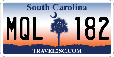 SC license plate MQL182