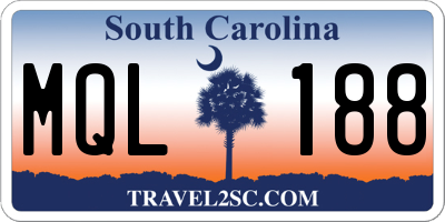 SC license plate MQL188