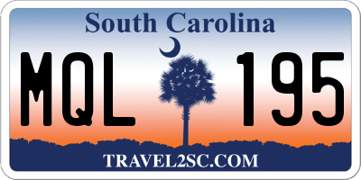 SC license plate MQL195