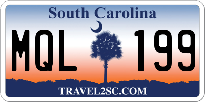 SC license plate MQL199
