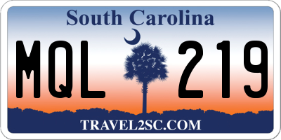 SC license plate MQL219