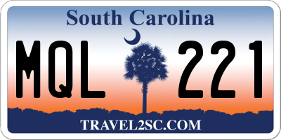 SC license plate MQL221