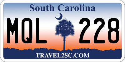 SC license plate MQL228
