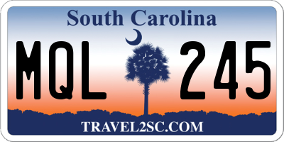 SC license plate MQL245