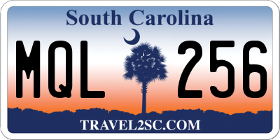 SC license plate MQL256
