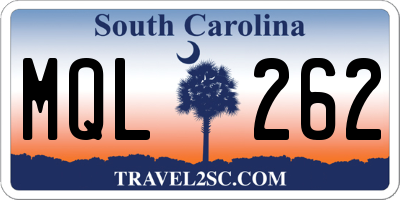 SC license plate MQL262